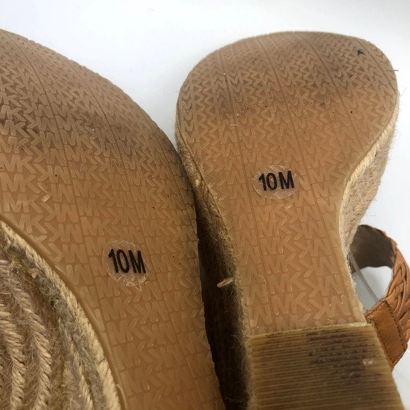 Michael Kors Tan‎ Braided Espadrille Wedge Heel Platform Sz 10 - Picture 9 of 9